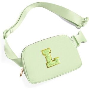 NWT Stoney Clover Inspired Green Belt Bag with Gold Letter L
